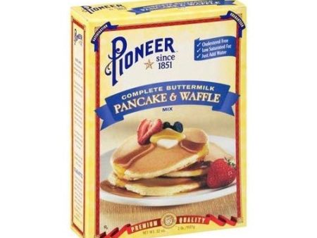 (2 Pack) Pioneer Complete Buttermilk Pancake & Waffle Mix, 32.0 OZ For Cheap