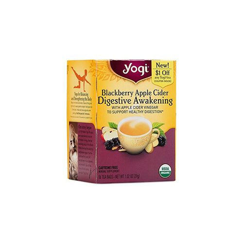 Yogi Tea Blackberry Apple Cider Digestive Awakening Tea Bags - 16ct For Discount