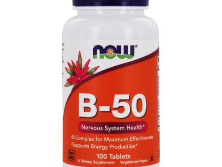 NOW Foods - Vitamin B-50 Nervous System Health - 100 Tablets on Sale