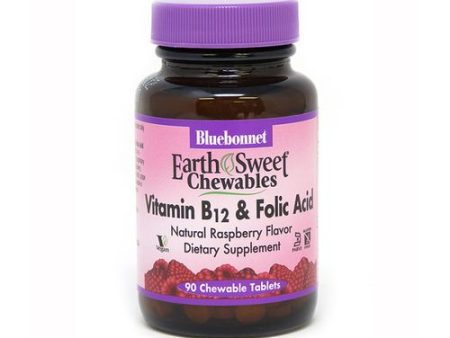 Bluebonnet Nutrition - Earth Sweet Chewable Vitamin B12 & Folic Acid Natural Raspberry Flavor 1000 mcg. - 90 Chewable Tablets Online